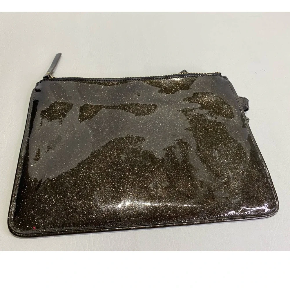 Kate Spade Glitter Clutch Brown/Gold Shoulder Bag - Picture 3 of 4